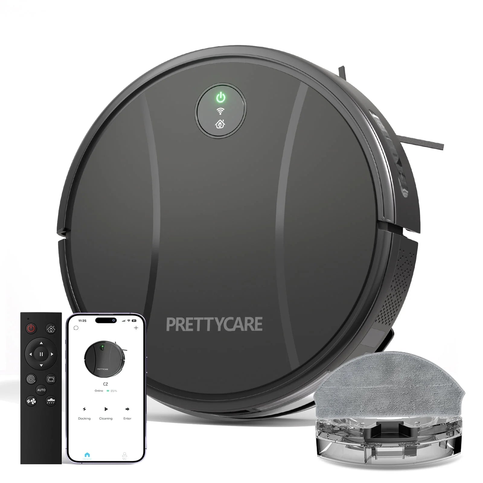 Robot Vacuum and Mop Combo with 3000Pa Suction,App/Remote/Voice Control,Ideal for Pet Hair C2