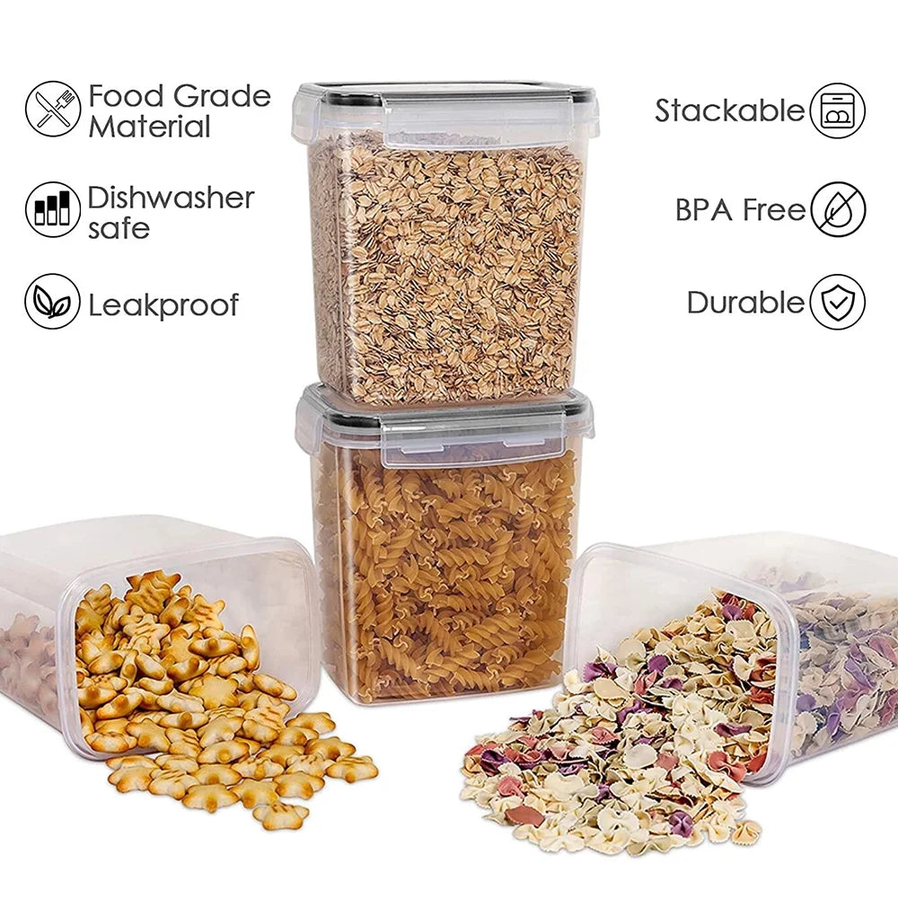 15 Packs Airtight Food Storage Containers Set with Lids, Kitchen Pantry Organization and BPA Free Plastic Canisters Include 24 Labels by