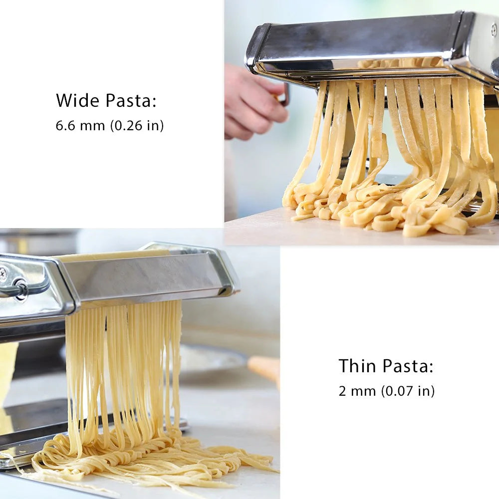 Pasta Machine,  9 Adjustable Thickness Settings Pasta Maker 150 Roller Noodles Maker