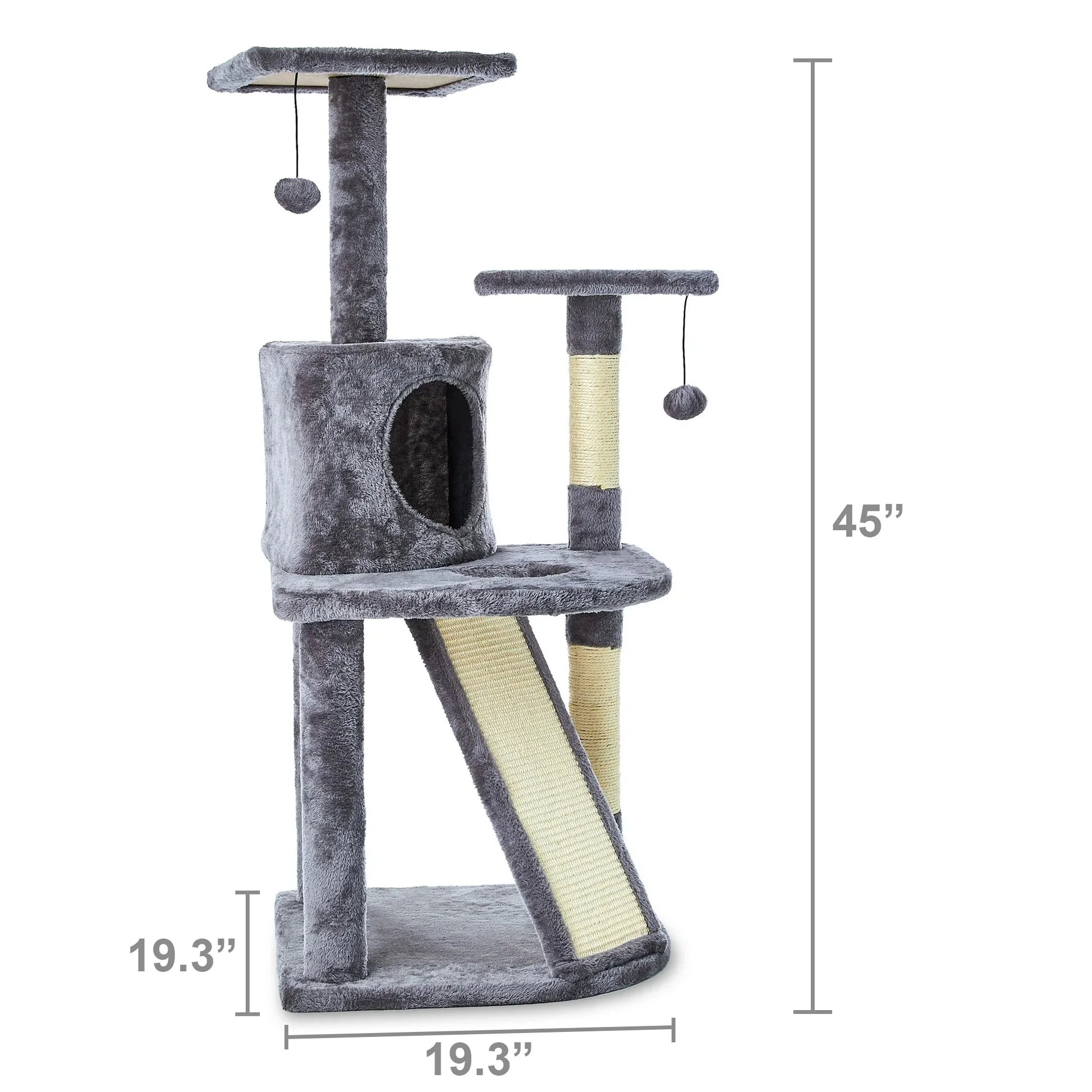 5- Level Multi-Functional Cat Tree & Condo, Gray, 45"